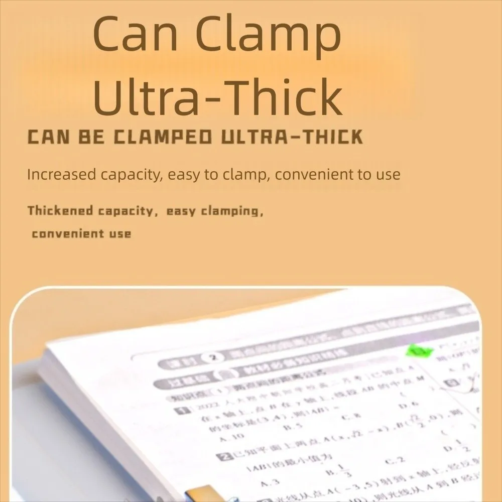 

Портативные прозрачные папки для файлов, утолщенная папка А4 с двойным зажимом, маленькая свежая стильная гальваническая канцелярская принадлежность для офисного использования