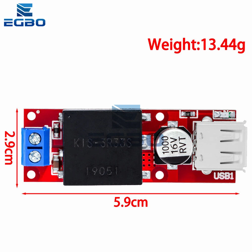 KIS-3R33S 7V-24V إلى 5V/3A وحدة محول فرق الجهد المتزامن مع مخرج USB
