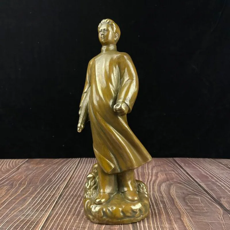 Seiko Pure Copper Brass Chairman Buddha Statue Home Living Room Decorations Bronze Ware Young Chairman Mao Went to Anyuan Decora