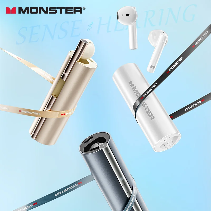

Monster TWS Wireless Headphones Bluetooth Earphones With Mic In-Ear Sport Waterproof Earbuds Noiseless Call High Quality Headset