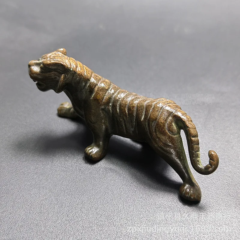 Antique Brass Ornament, Tiger Tea Pet, Paperweight, Pen Rest Decorative Piece