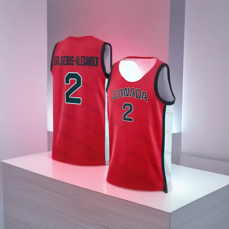 Shai Gilgeous-Alexander CND Unisex 2024 Swingman Player Jersey-Red #2 Classic Vintage Basketball Player Unisex Tops Kids/Adults