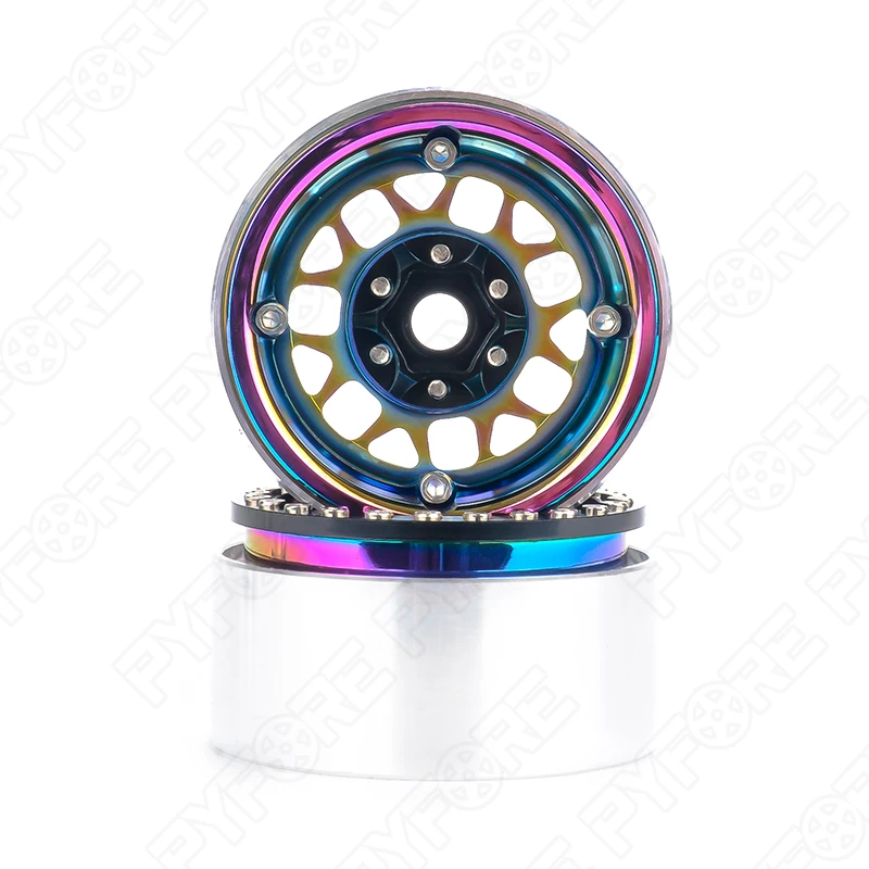 PYFORE 4 pezzi mozzo ruota in metallo da 1,9 pollici 56 mm accoppiatore 12 mm per mozzo ruota modello telecomando RC Y10