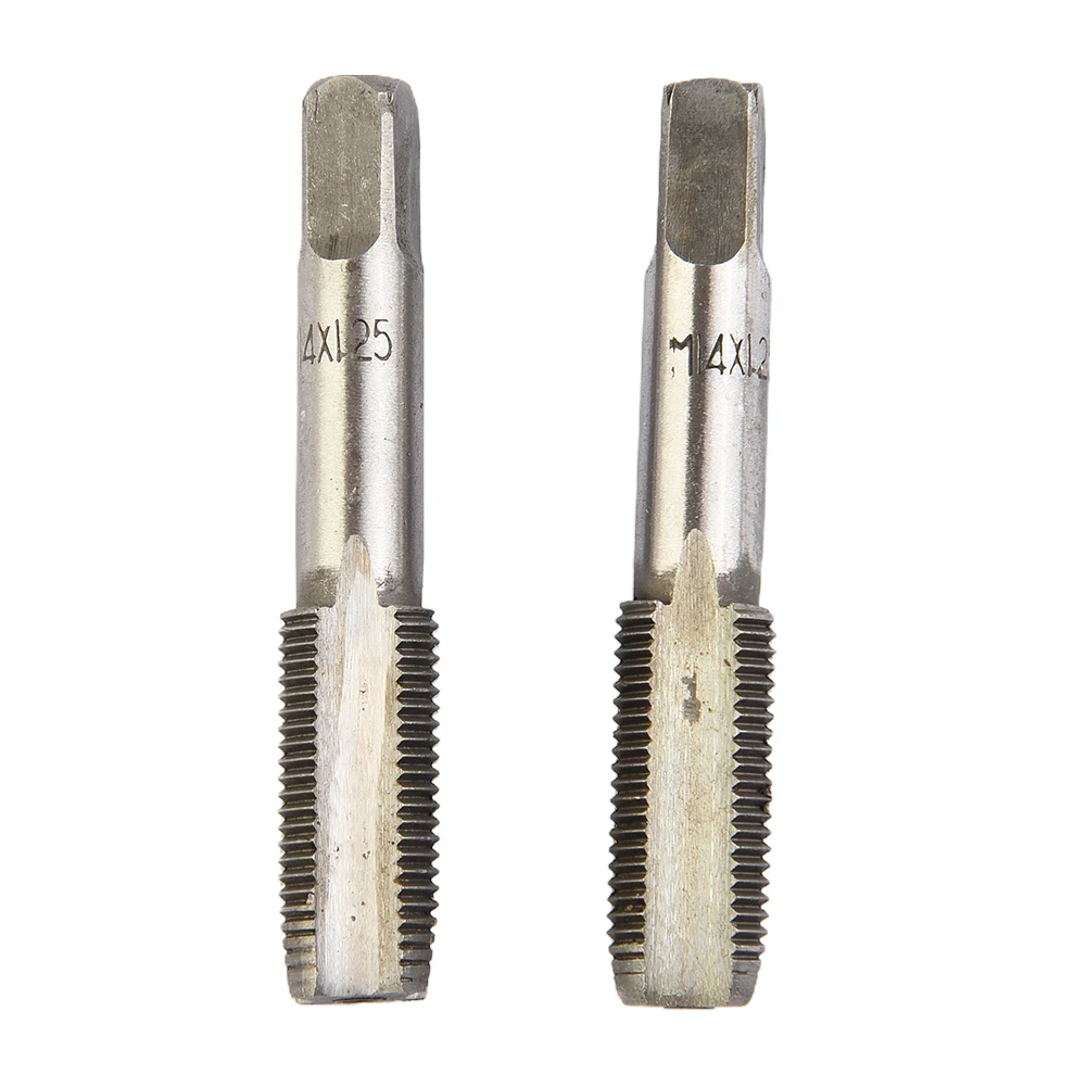 2Pcs HSS 14mm X 1.25 Metric Taper & Plug Tap Right Hand Thread M14 X 1.25mm Pitch High Speed Steel M14 Threads 80mm Taps