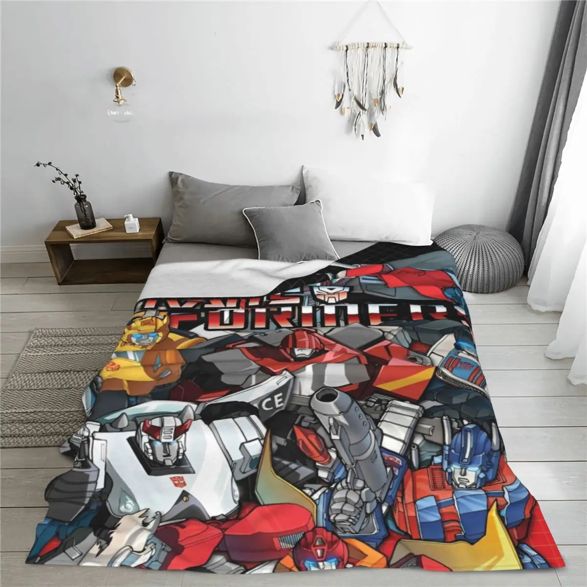 محولات الكرتون أوتوبوت بطانيات الفانيلا ، بطانيات رمي فيلم أنيمي ، لحاف رقيق قطيفة ، سيارة روبوت ، خفيفة الوزن ، المنزل ، 125x100cm