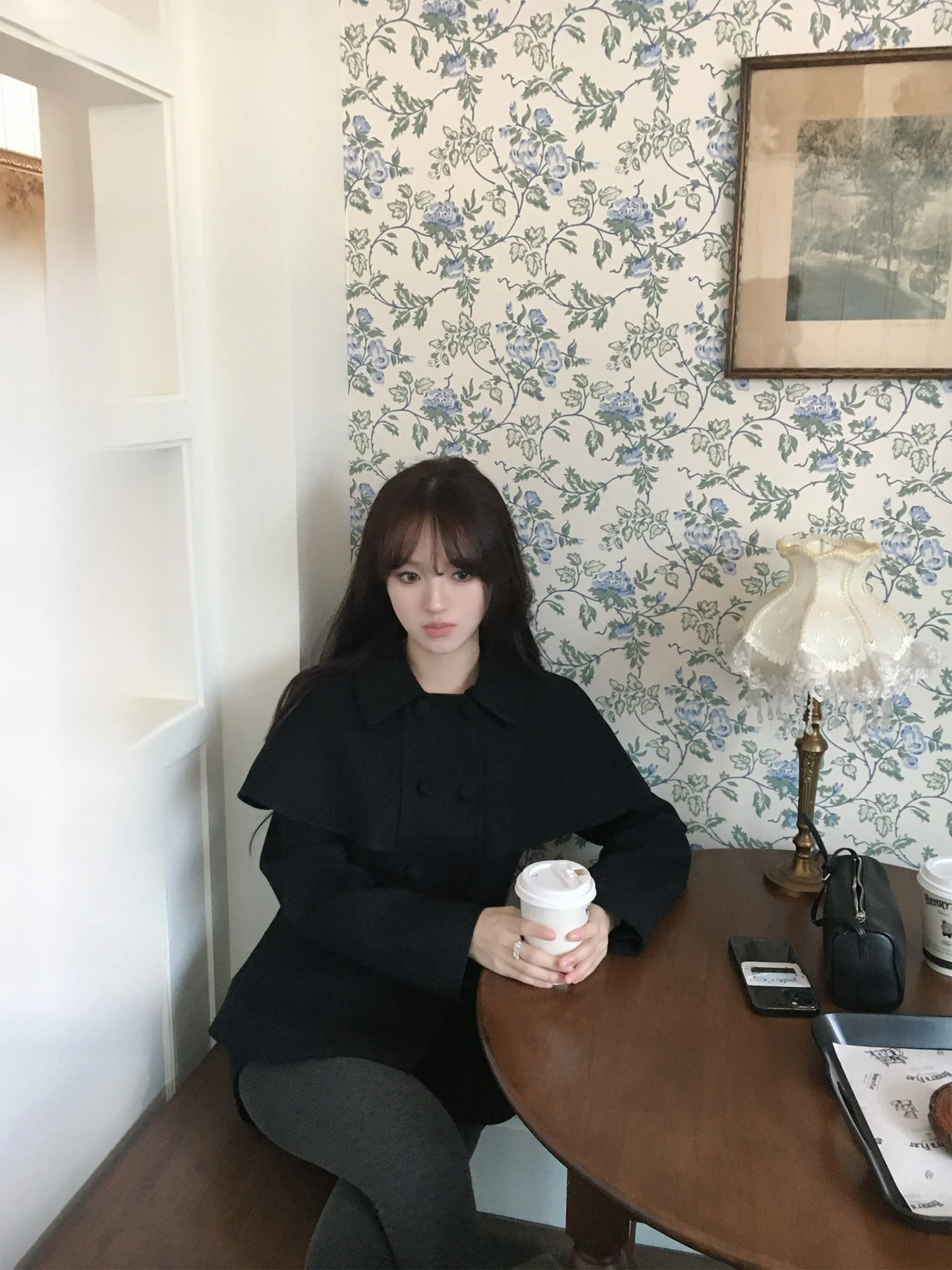 

Женский двубортный плащ Neurcz, черный, свободного кроя, комплект из двух предметов, зимняя верхняя одежда, модные женские топы