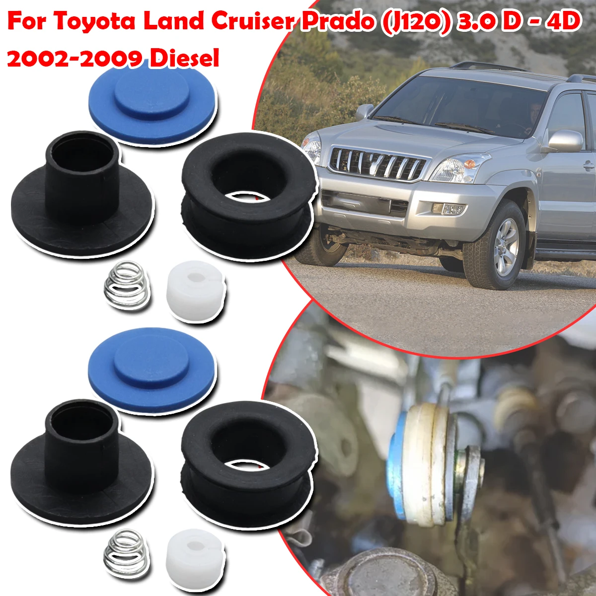 

2SET Gearbox Linkage Cable Bushing Repair Kit For Toyota Land Cruiser Prado (J120) 3.0 D - 4D 2002-2009 Diesel Car Accessories