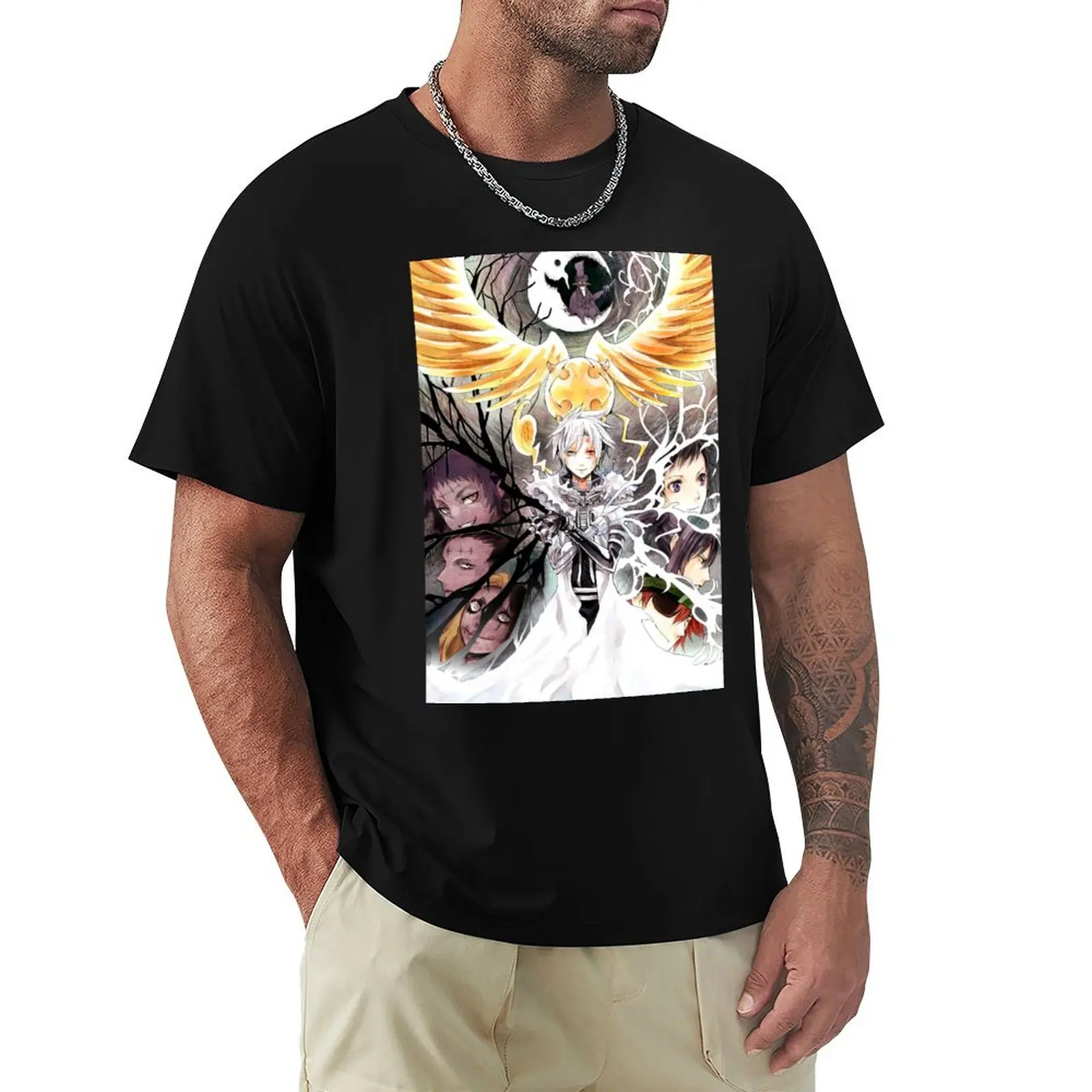 DGM - Camiseta D.Gray-Man de talla grande, básica, de manga corta