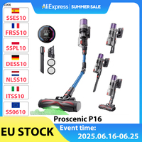 Proscenic P16 Cordless Stick Vacuum Cleaner 45kPa Suction 55 Mins Run Time 180° Bendable Wand Anti-Tangle Floor Brush Blue