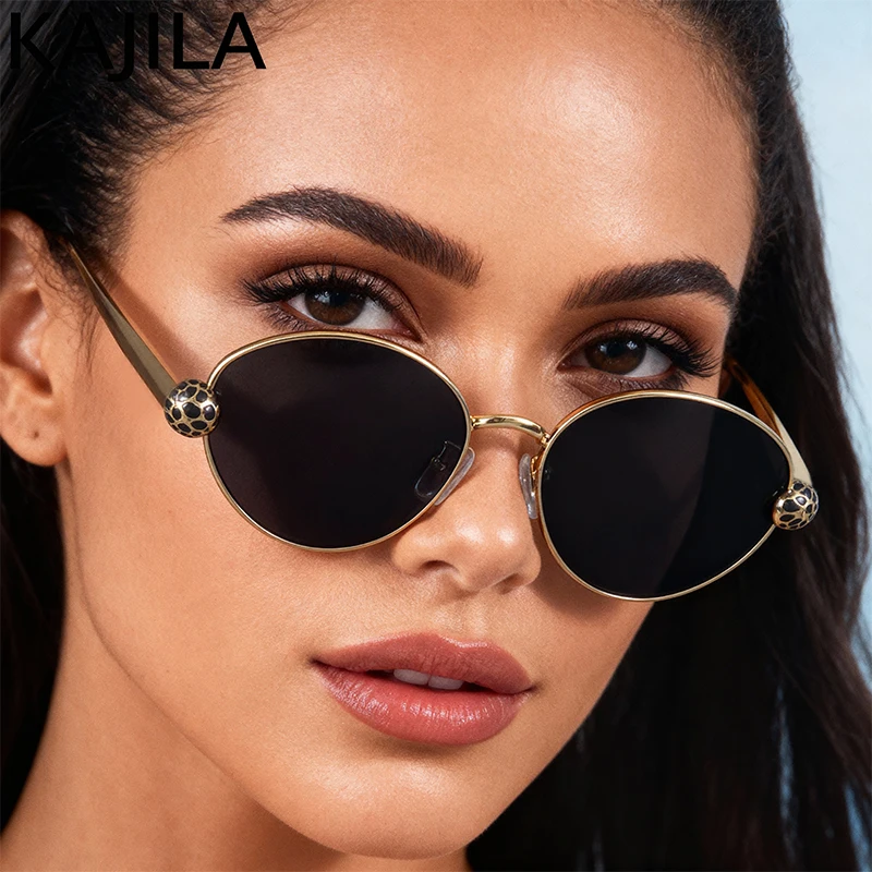 

Small Oval Metal Frame Punk Sunglasses Women 2025 Luxury Brand Outdoor Leopard Sun Glasses For Ladies Fashion Driving Shades