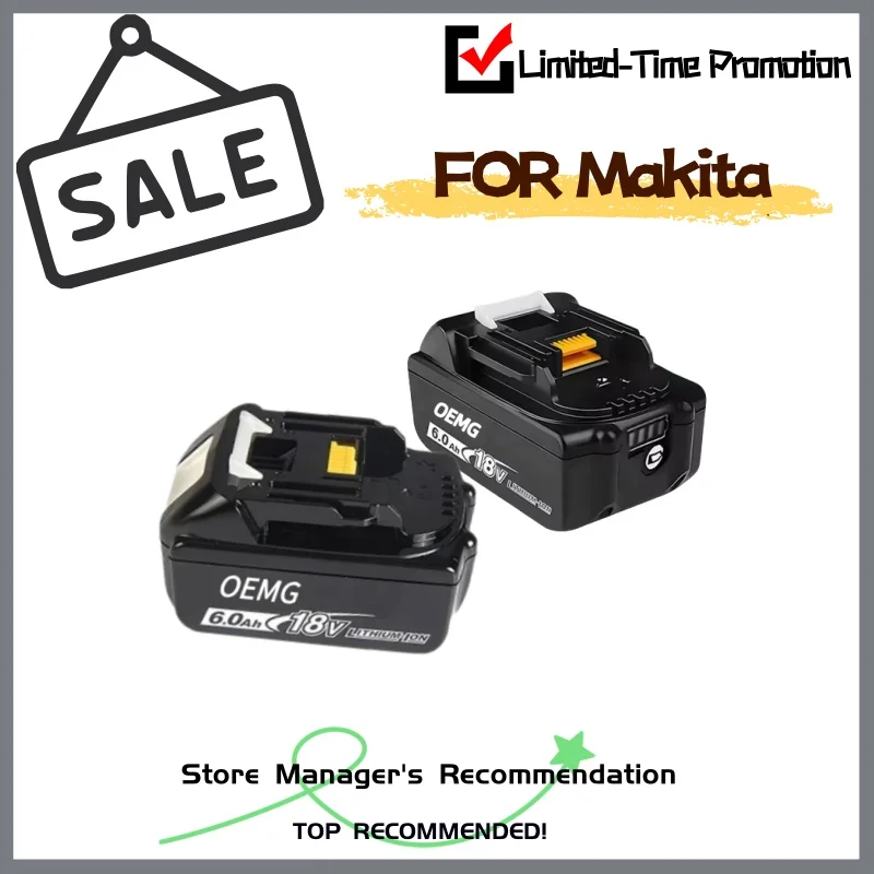 

FOR Makita 18V 6.0Ah Battery: Smart Safety Microprocessors optimize18V, prevent over-discharging. 6.0Ah for trades