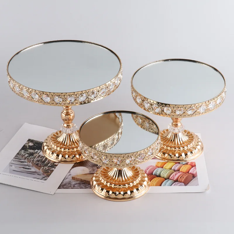 

European wrought iron light luxury high-footed tray afternoon coffee break dessert table snack rack metal sample room display ra