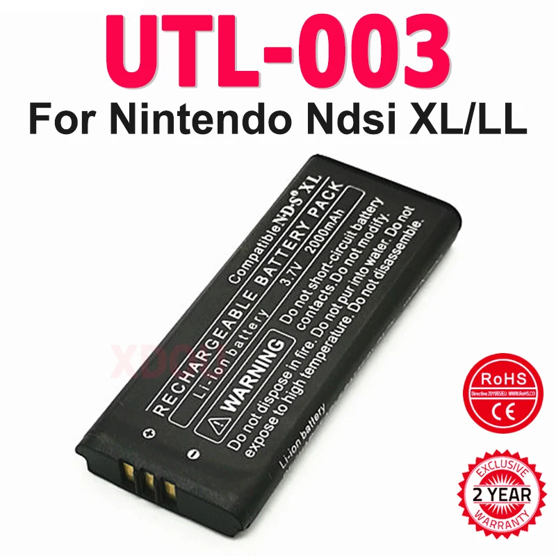 UTL-003 Rechargeable Battery Pack For Nintendo Ndsi xl Replacement 3.7V 2500mAh Game Console Battery Utl 003 Nintendo ndsi LL