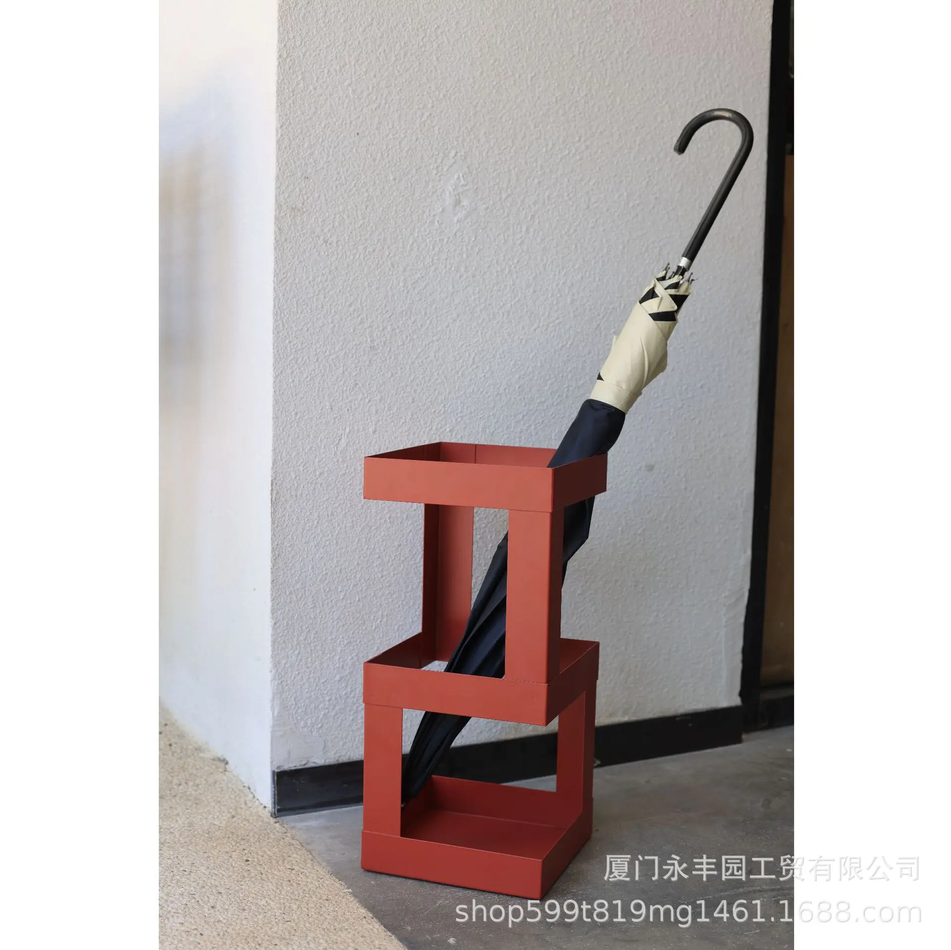 Red simple modern design retro home modeling barrel metal umbrella frame storage shop