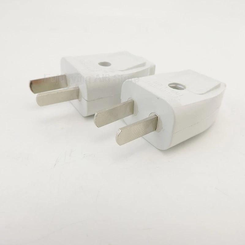 

100v 220v 250v 10A US AU Plug 2 Flat Pin Diy Replacement Rewireable Wall Power Plug Adapter AC White Color Rotatable A6