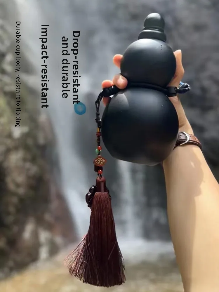 

Большая бутылка для воды Capaci Gourd aped в стиле ретро с ручкой для алкоголя и воды Bla Monkey King, мифологический дизайн