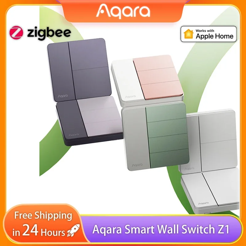 

Aqara Z1 Smart Wall Switch Dual Control Zigbee 3.0 Compatible with Single Live/Neutral Wire Design Work with Mi home HomeKit APP