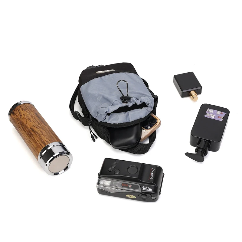Waterproof Nylon Crossbody Sling Bag - Outdoor Travel Pouch with Dedicated Water Bottle Pocket