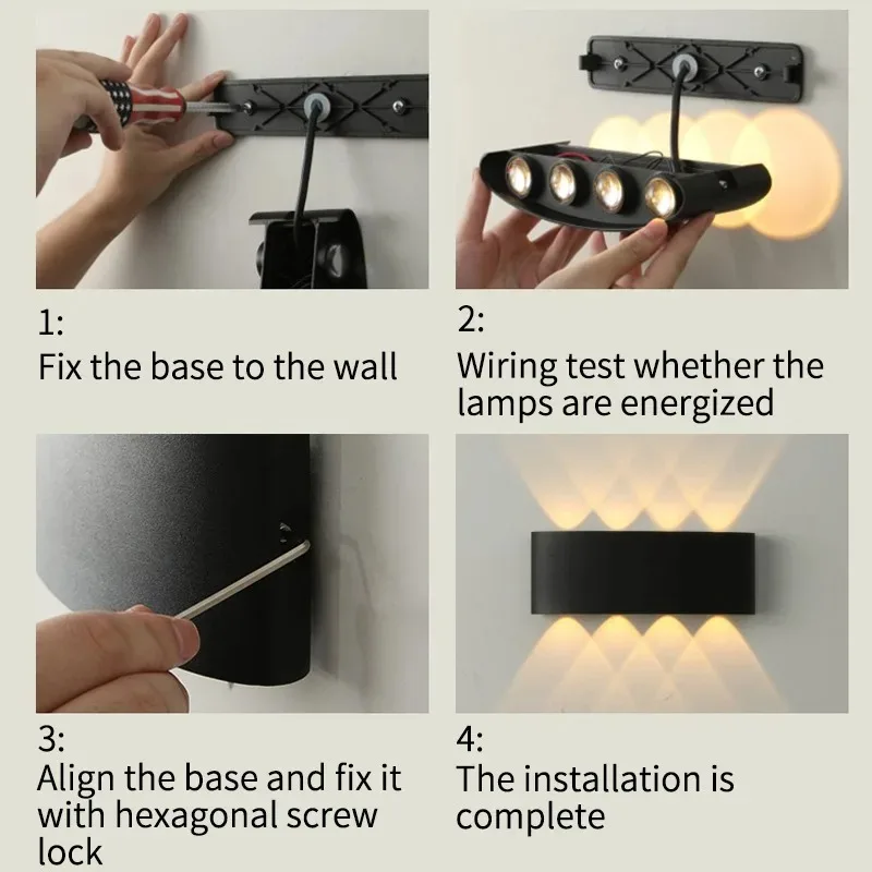 Imagem -04 - Rgb Atmosfera Led Wall Light Tuya App Lâmpada de Cabeceira Regulável Luz para Portão Jardim Corredor Lâmpada Suporte App Arco Atmosfera Cabeça