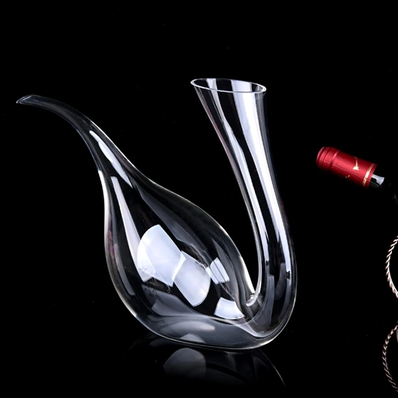 Imagem -06 - Handmade Blown Crystal Glass Wine Decanter Boca Jarro Vermelho Aerador de Frango Térmicas Embarcação Ornamento 1500ml