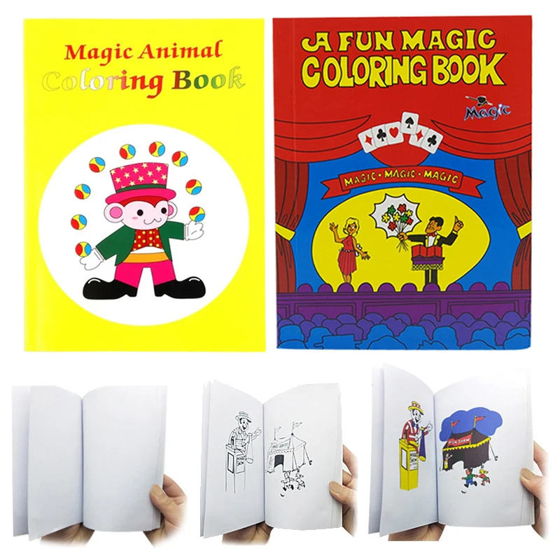 Magic Coloring Books – Red & Yellow Cover Visual Transformation Trick Activity Books for Close-Up Performances Party Favors TMZ
