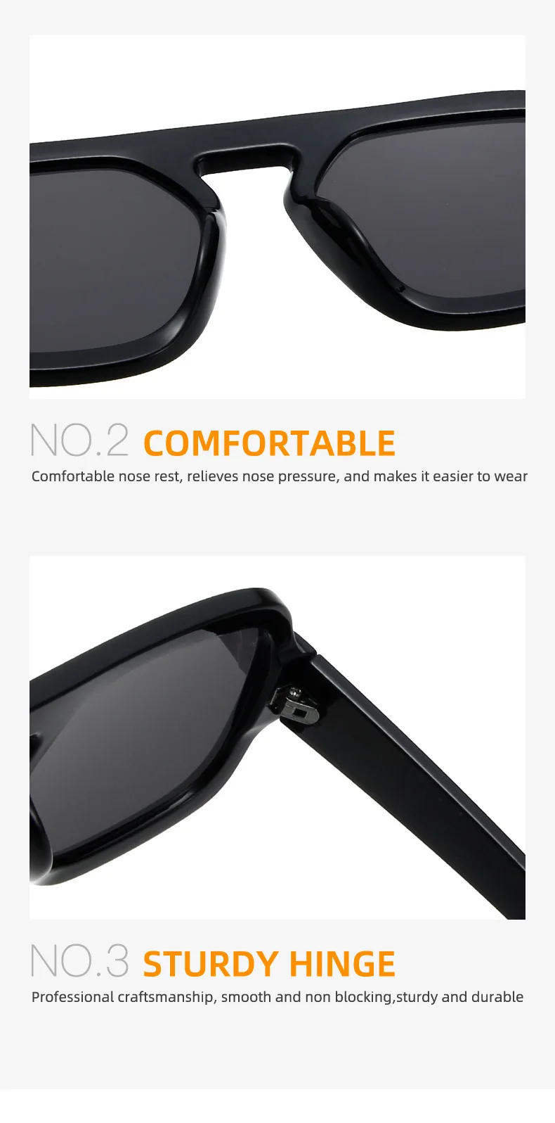 Mode quadratische Sonnenbrille Frauen neue Retro schwarz braun dicken Rahmen Pilot Sonnenbrille Frau Chic Polygon Leopard Shades UV400 – Detail 23