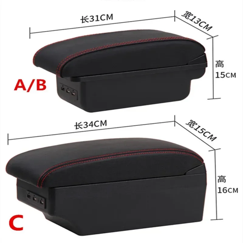 For Kia pegas Armrest Box For Kia pegas Car Armrest Central storage Box Interior Retrofit parts with USB Car Accessories