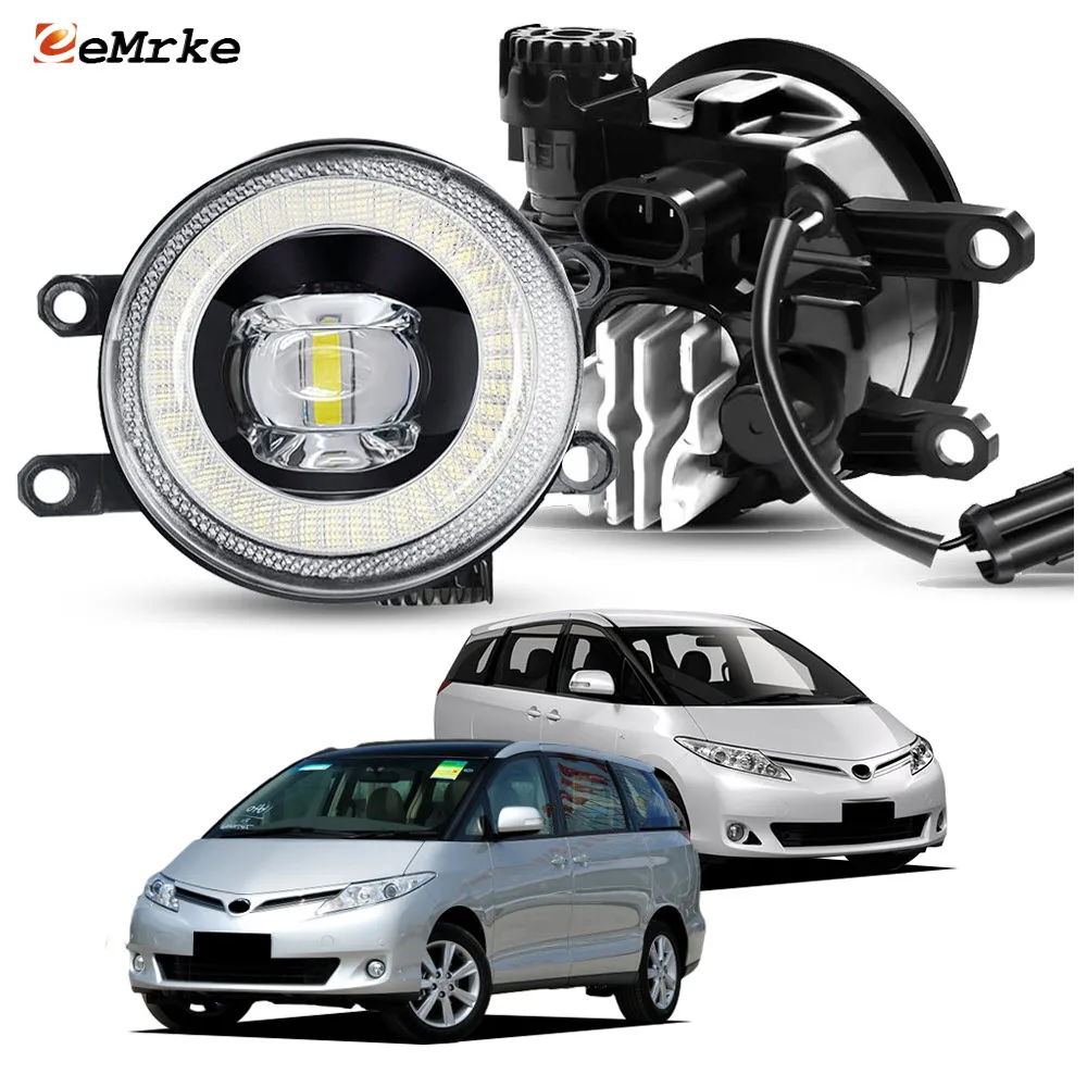 

30W CANBUS LED Fog Lights for for Toyota Tarago Previa XR50 Estima with Lens & 6000K White H11 IP68 Waterproof & Angel Eye DRL