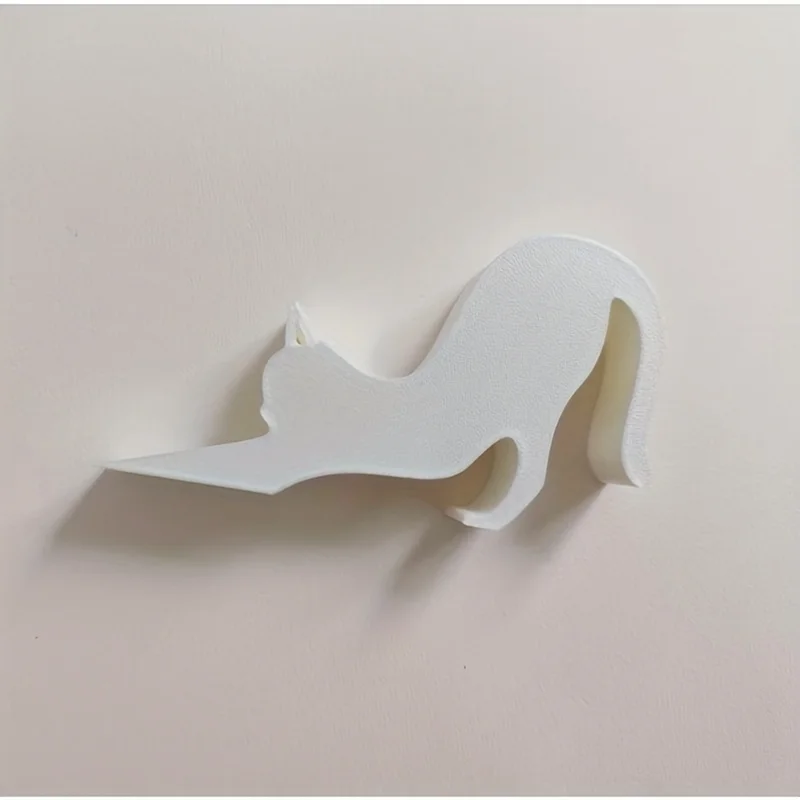 Cute Black Cat Door Stop - Durable Plastic Matte Surface Anti-collision Door Stop with Cute Cat Sitting Design