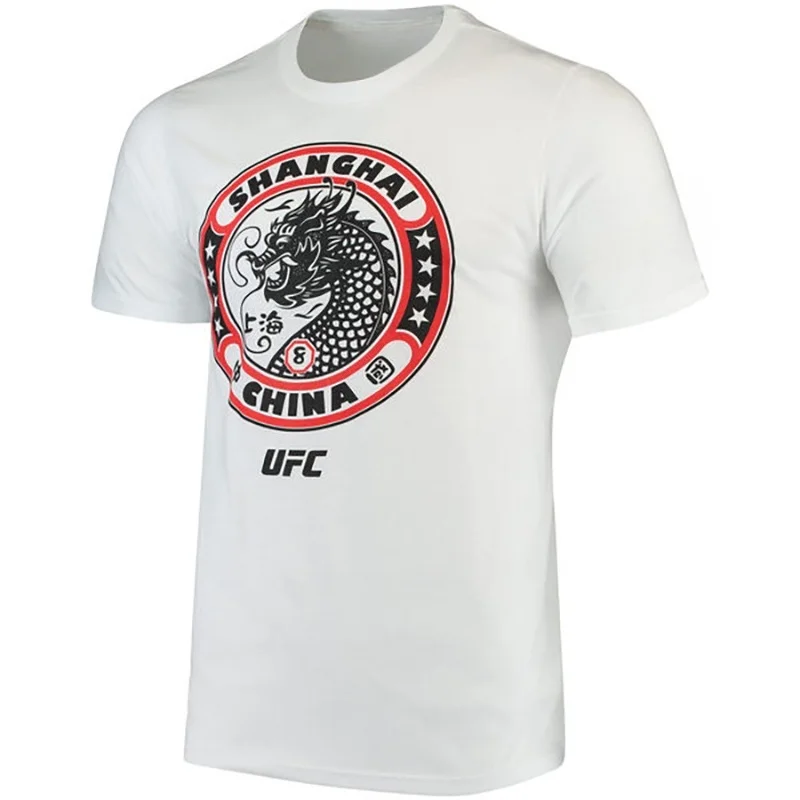 

2026 UFC Fight Night Shanghai Weigh-In Shirt Custom 100% Cotton Casual Short Sleeve O-Neck Tee Vintage Comfortable Clothing Top