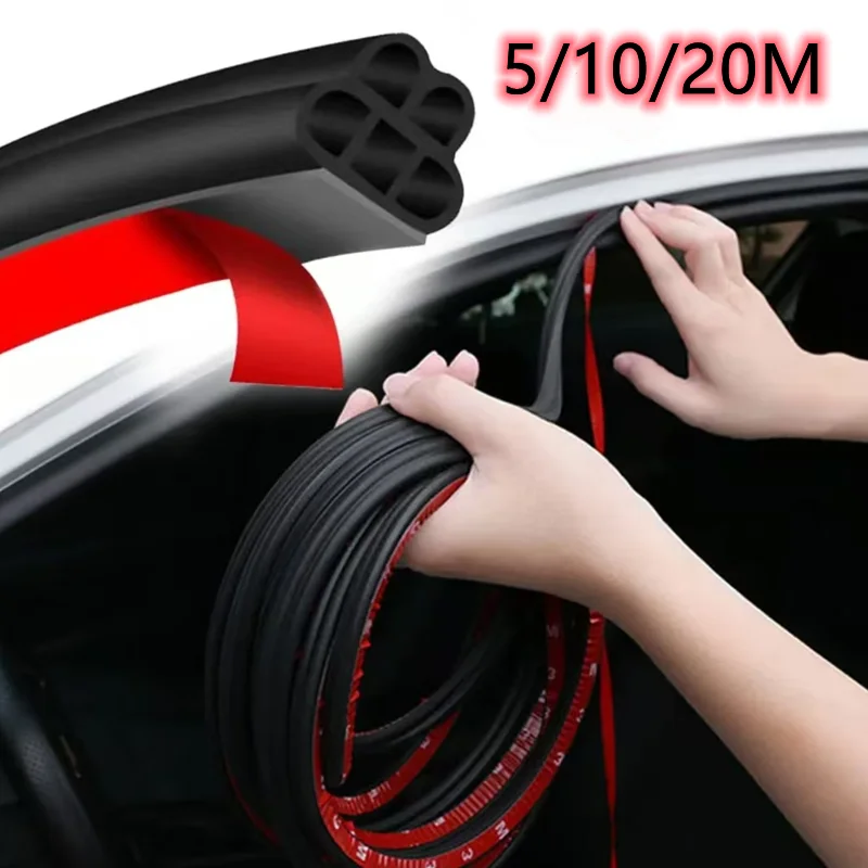 

Car Door Seal Strip Double Layer Auto Trunk Seal Rubber Strip 5m/10m/20m Noise Insulation Sealant Sound Isolation Sealing Strips