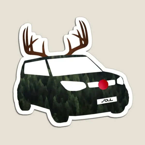 Reindeer Holiday Kia Soul  Magnet Baby Funny  Decor Holder Magnetic Home Kids Toy for Fridge Organizer Cute Refrigerator