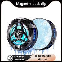 Magnetic mobile phone radiator with temperature display For iPhone Xiaomi Huawei Samsung mobile phone back clip fan game cooler