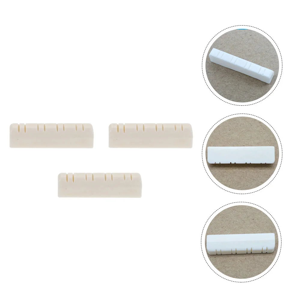 3 Pcs Adjust Mandolin Pillow Acoustic Guitar Bone Nut Beef Saddle for Replacement