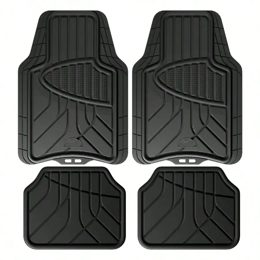 

Set of Four Black Trimable All Weather Floor Mats for All Vehicle Types - Universal