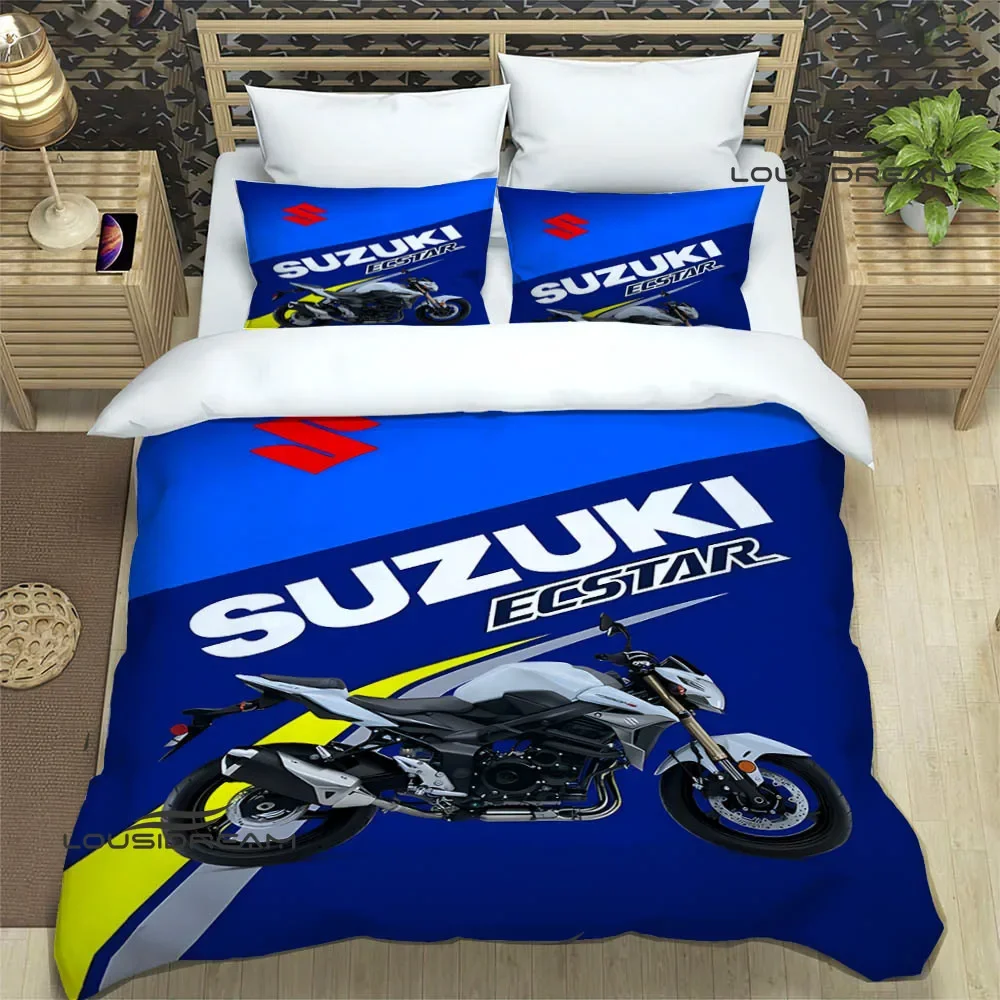 S-SUZUKI motorcycle Bedding Sets exquisite bed supplies set duvet cover bed comforter set bedding set luxury birthday gift