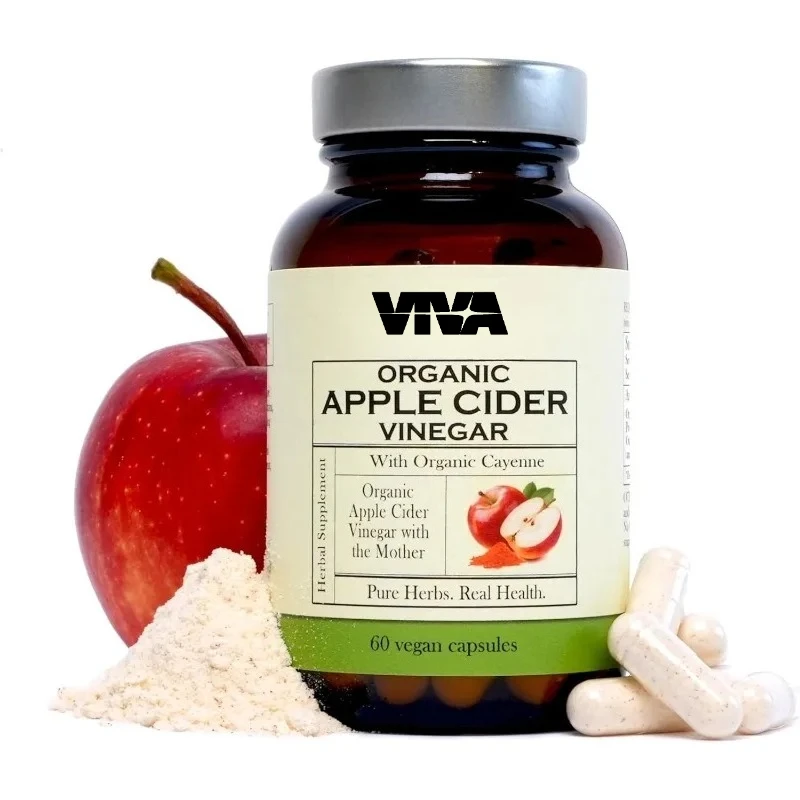 Organic apple cider vinegar capsules containing mother and organic Cayenne | 650mg | 60 vegetarian capsules
