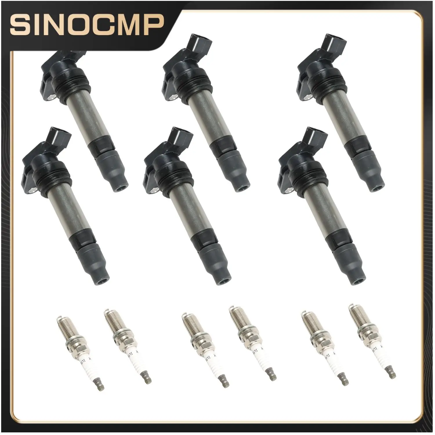 

6pcs Ignition Coils+6pcs Iridium Spark Plug for 2010-2011 Volvo XC60 UF594+6481 Automobile Ignition System Accessories Brand New
