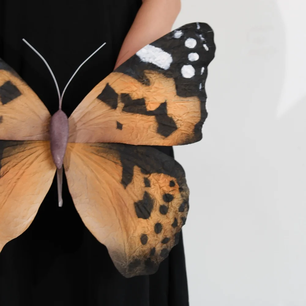 

Giant 3D Painted Lady Paper Butterfly (Vanessa Cardui) Custom Wedding Photo Props for Backdrop & Window Display