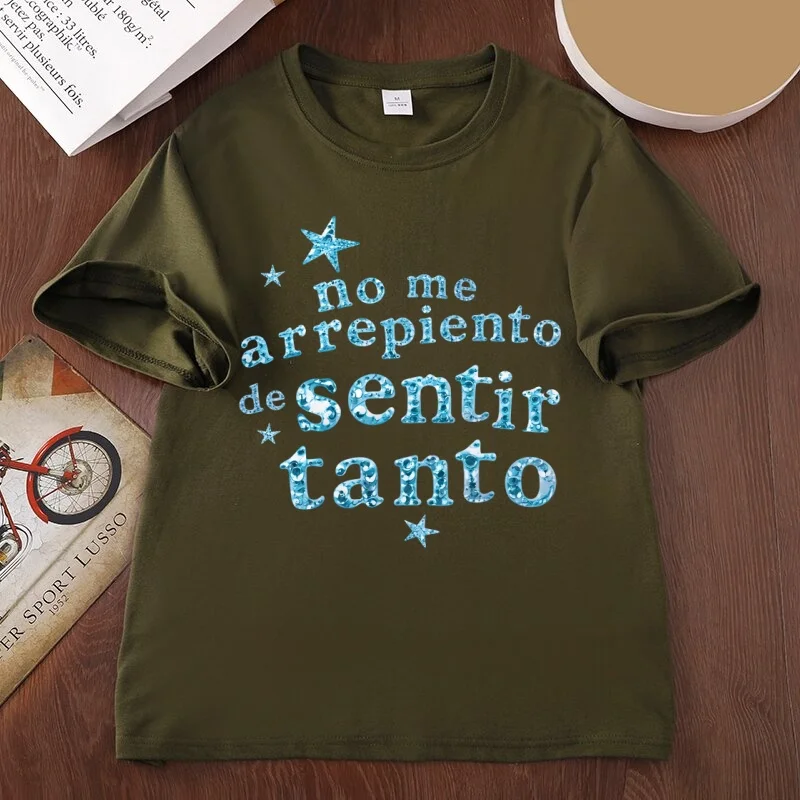 Neues Album Karol G T-Shirts „No Me Arrepiento De Sentir Tanto“ T-Shirt Lässiger Rundhals-Ausschnitt Bedruckte T-Shirts Streetwear Unisex Y2k – Detail 5