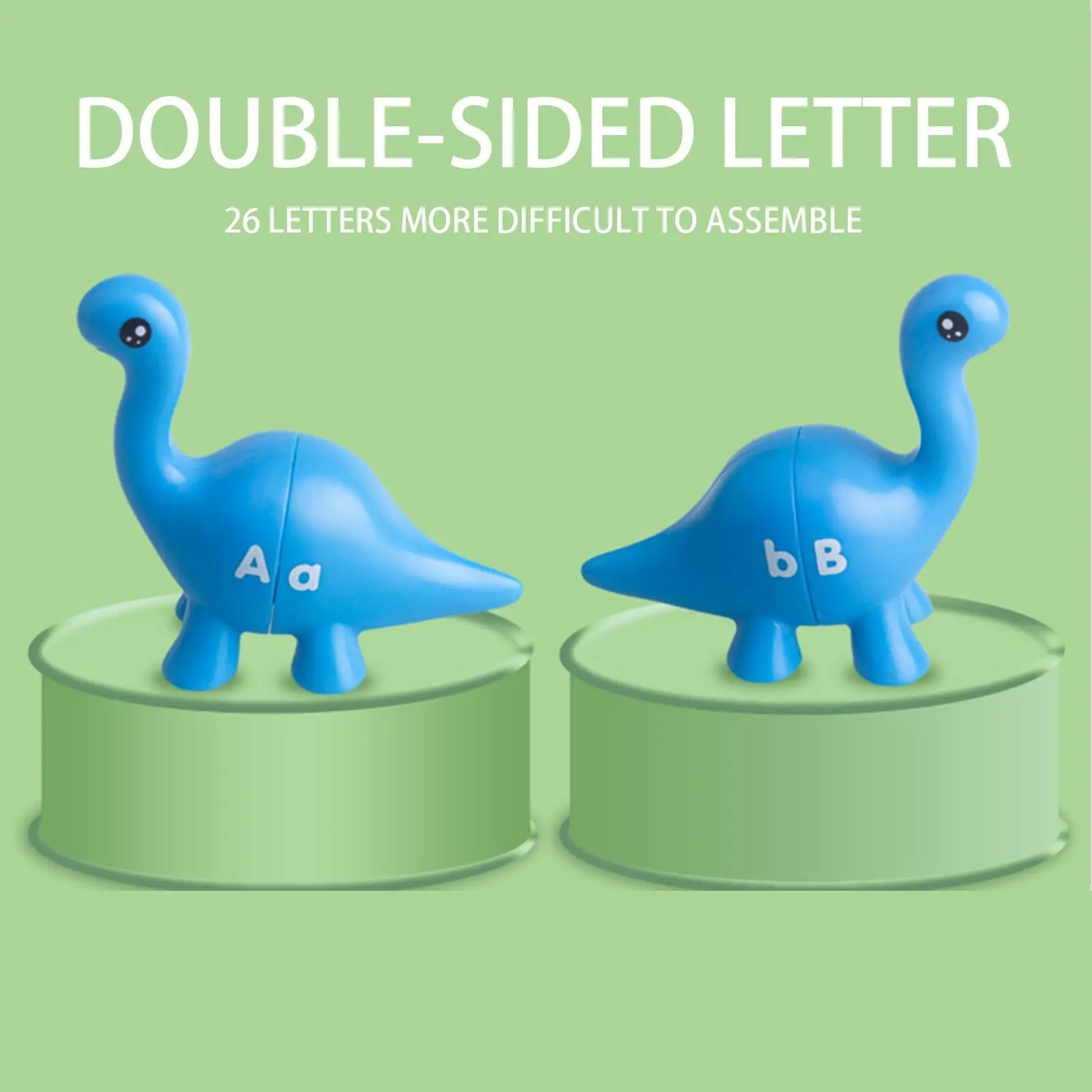 Dino Literacy Lab - Ensemble assorti de 26 pièces de l'alphabet bilingue avec dinosaure et lettres texturées |   Jouet d'éducation précoce STEM pour l'âge