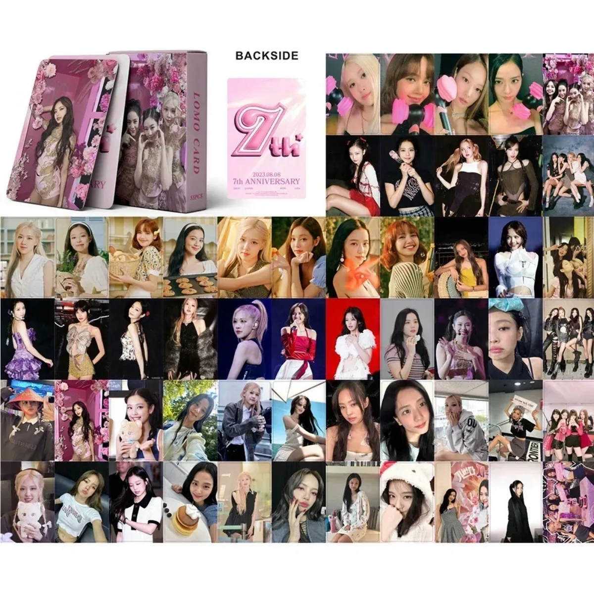 55PCS แฟน Kpop คอลเลกชันการ์ด Seven Solo Photocards การ์ด Lomo สีดําสองครั้งสีชมพูสาวกลุ่มใหม่กางเกงยีนส์แฟนของขวัญการ์ด Oracle