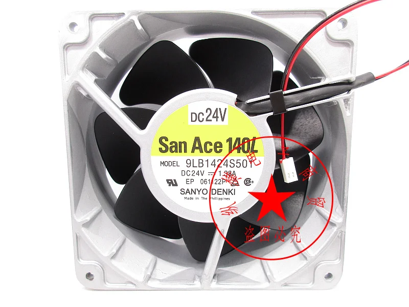 

SANYO DENKI 9LB1424S501 DC 24V 1.38A 140x140x50mm 2-Wire Server Cooling Fan