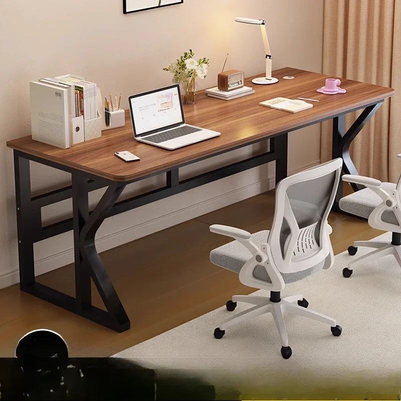 Double computer desk, desktop e-sports table, bedroom adult simple desk