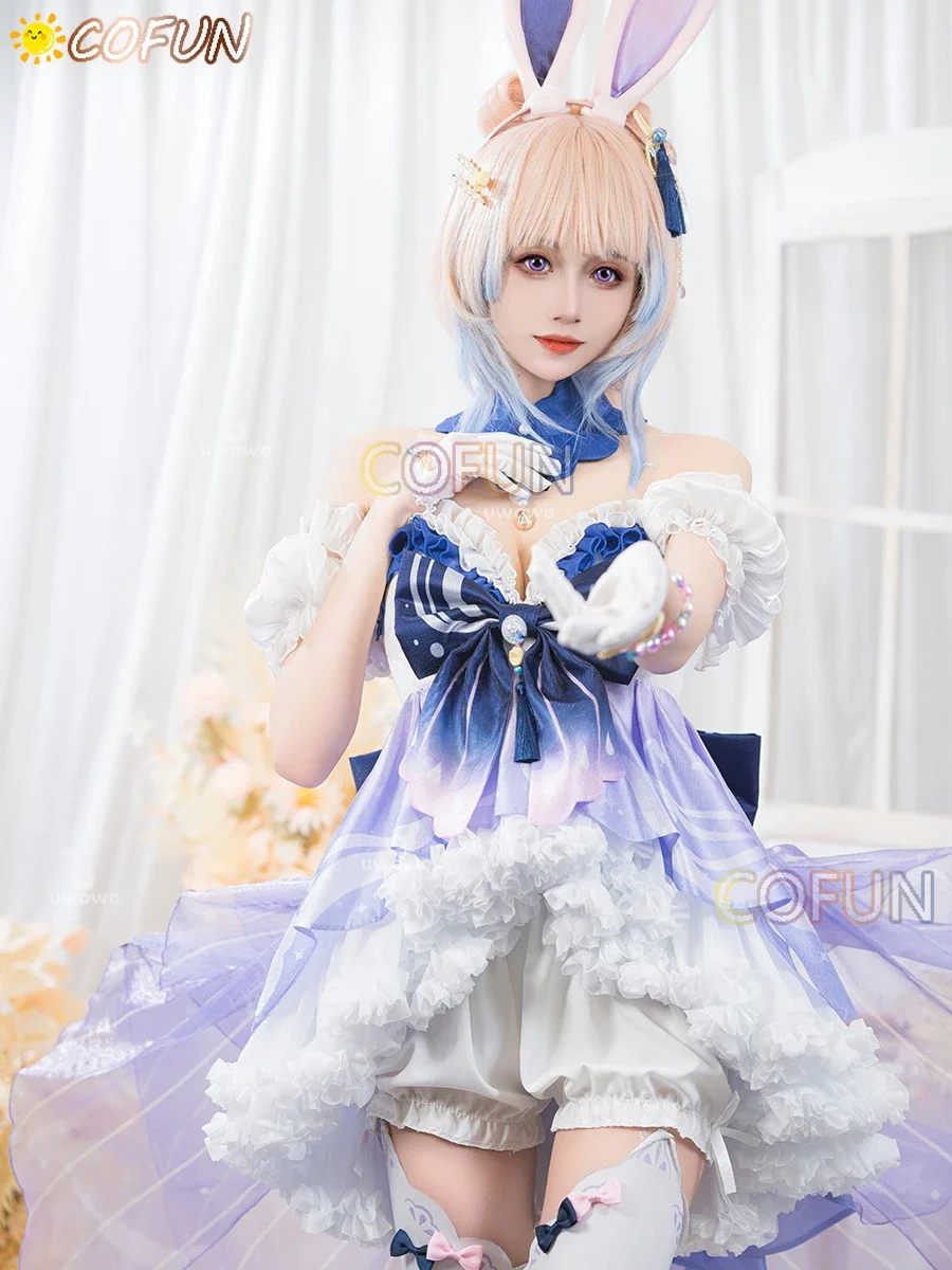 COFUN Game Genshin Impact Sangonomiya Kokomi Bunny Girl Cosplay Costume Sweet Lovely Uniforms Activity Party Clothing