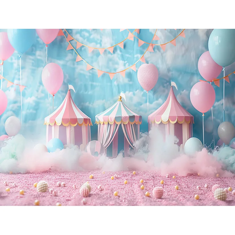 Fondos de fotografía de feliz cumpleaños para habitación de bebé, accesorios para decoración de fiesta de recién nacido, arco de globos, fondo fotográfico con tema Floral, QQ-12