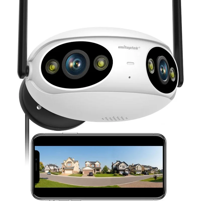 

Outdoor Security Camera | Wireless WiFi,Home Security, Dual-Lens,Smart Human Detection,Color Night Vision,2-Way Audio,IP66
