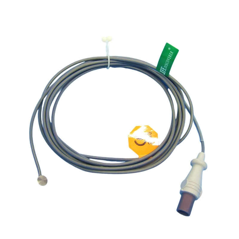 2 Pin Com c60 Reusable Temp Probe  Monitor Adult Pediatric Skin Surface Esophageal TEMP Sensor Adapter