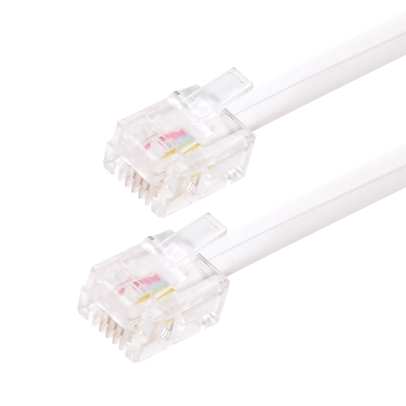 RJ11 6P4C Male to Male Modular Phone Internet Telephone Extension Cable Connector 1M 2M 3M Telephone Cable