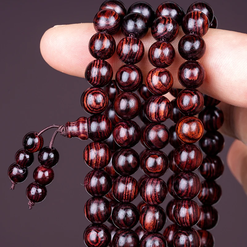 Genuine Goods Hainan Scented Rosewood 2.0 Ghost Face -to-Eye Old Materials Burl Men Wooden Bracelet Buddha